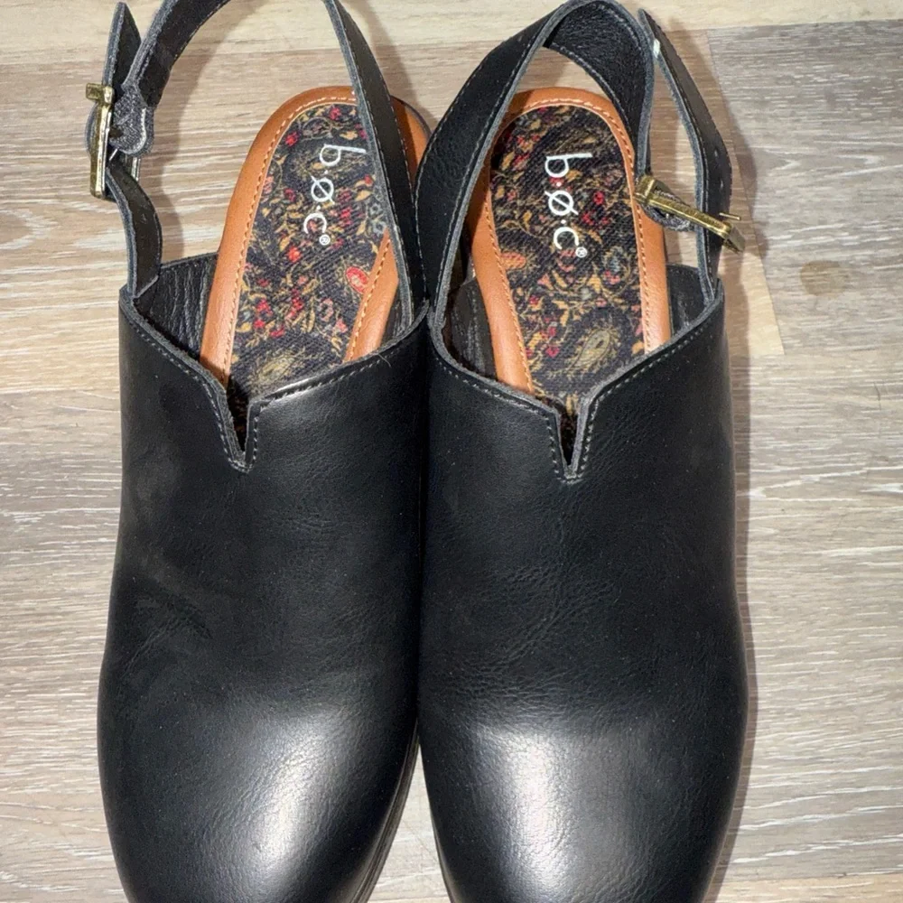 Born ankle strap wedge closed toe brown/black size 9M ankle strap womens leather - Picture 12 of 13